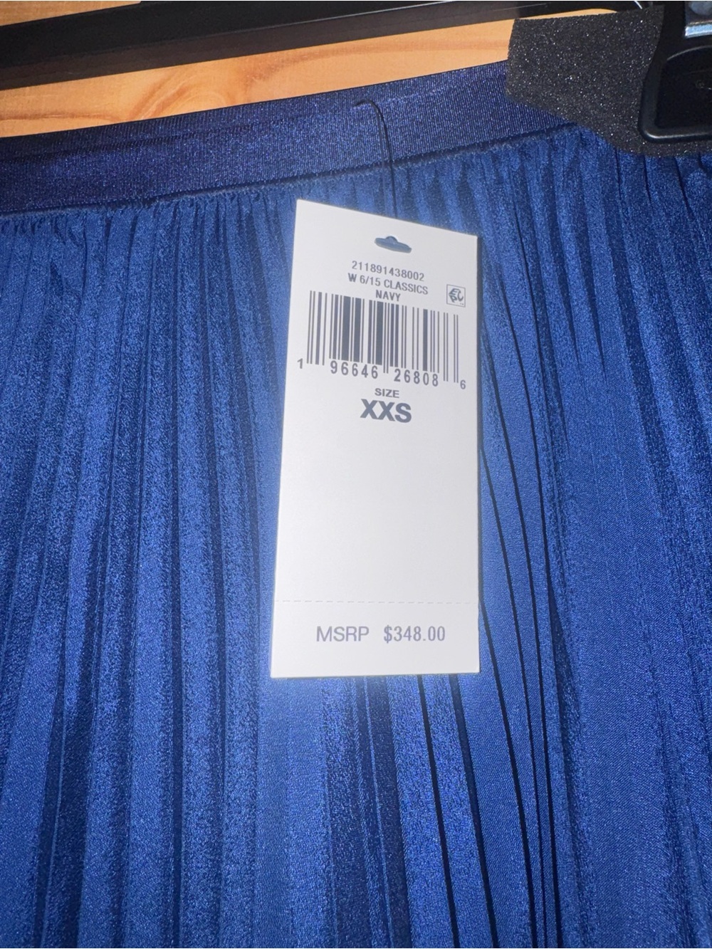 NWT Polo Ralph Lauren Pleated Georgette Skirt Navy Blue - Picture 3 of 3